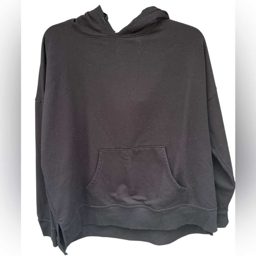 Athletic Works Black Hoodie Sweatshirt | Size XL (16–18) | Kangaroo Pocket